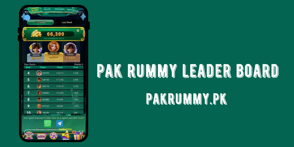 Pak Rummy Bonuses : Leader Board Bonus